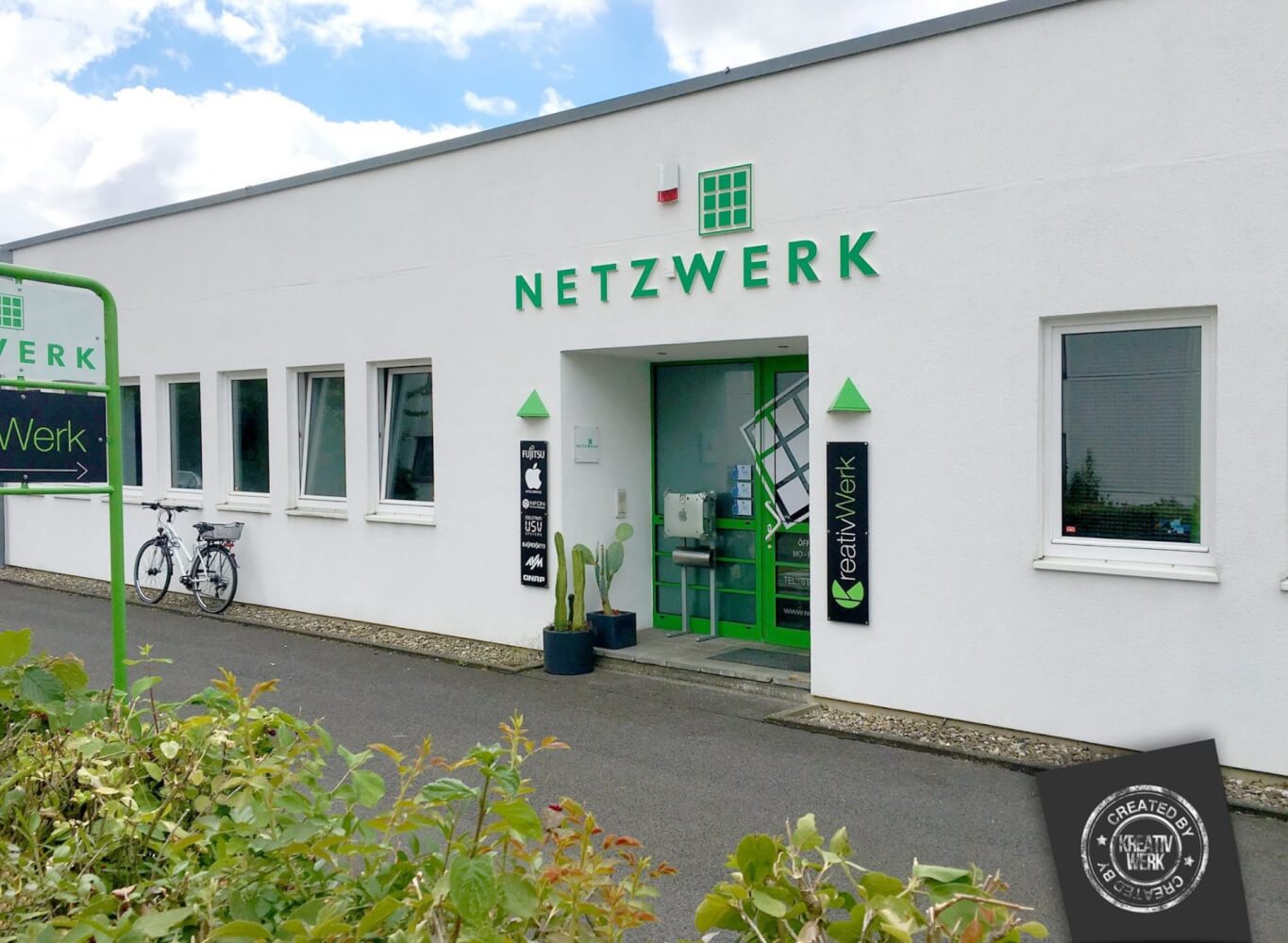 Beschriftung Netzwerk Fassade Schweinfurt Kreativwerk