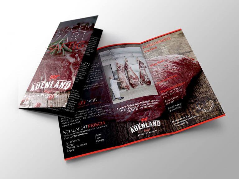 Auenland Beef Flyer dreiseitig Print