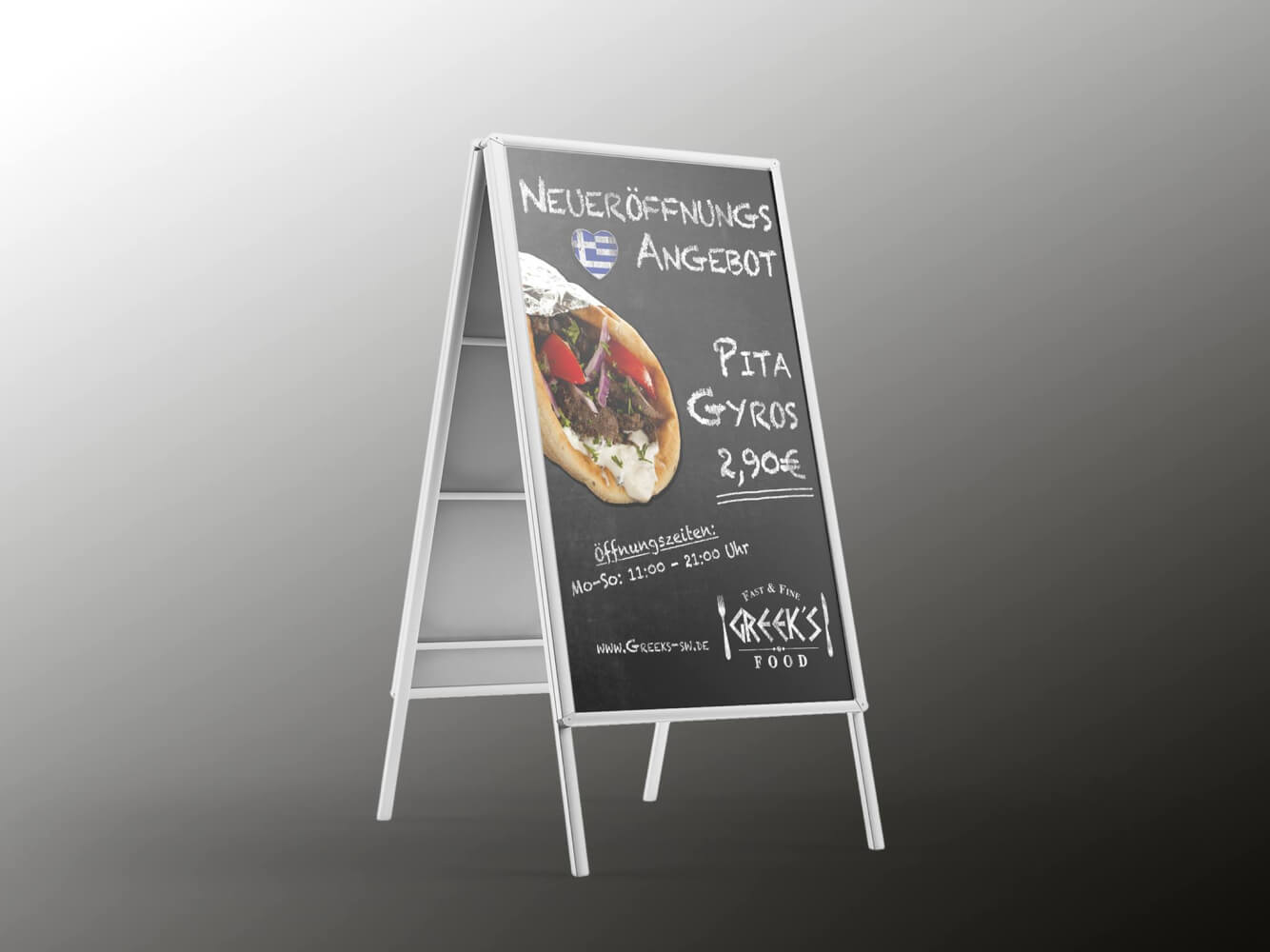 Plakat Aufsteller Greeks Angebote Schweinfurt Kreativwerk