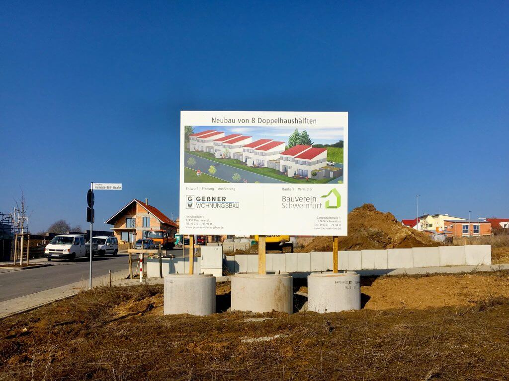 Werbeartikel Bauschild Schweinfurt Kreativwerk
