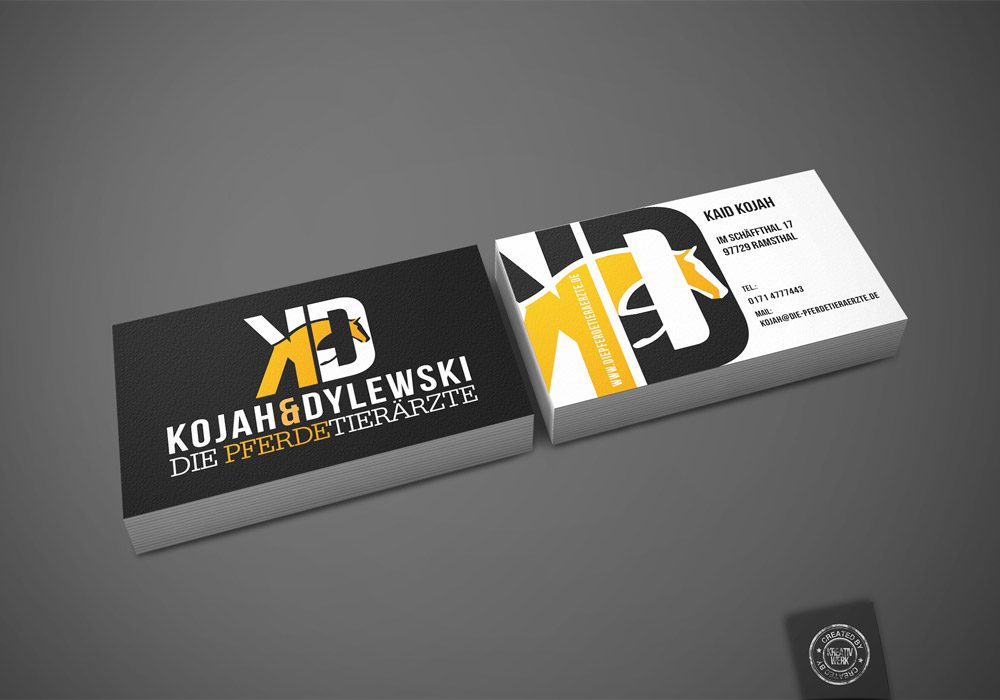 Visitenkarten die Pferdetierärzte KreativWerk Schweinfurt