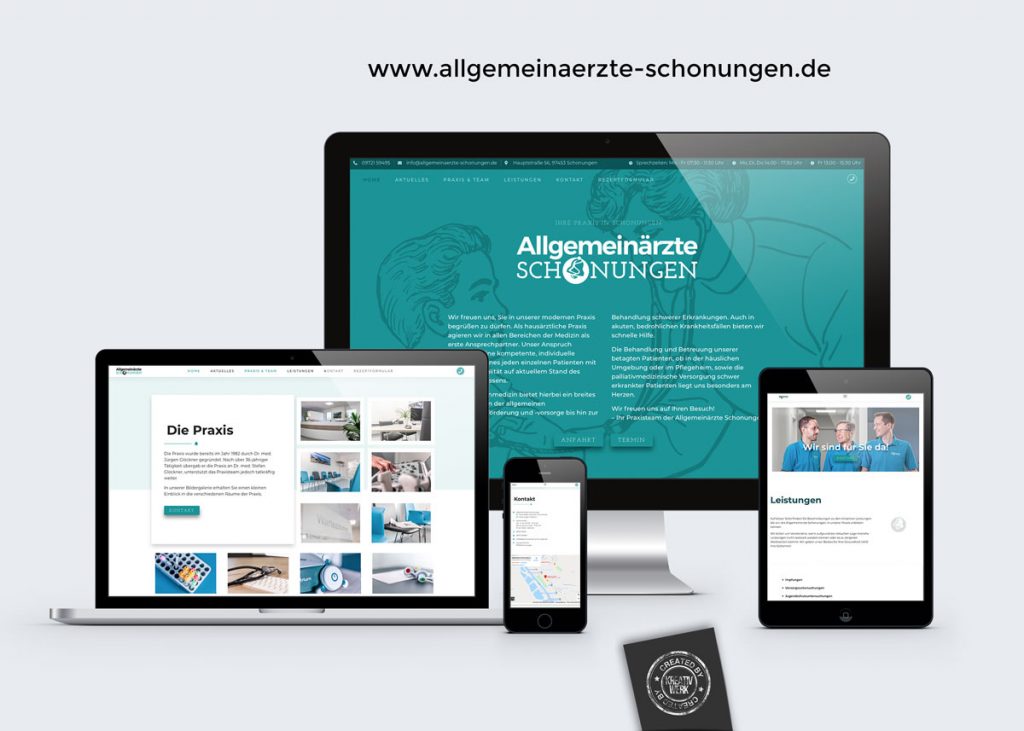 Webdesign Allgemeinärzte Schonungen Kreativwerk Schweinfurt