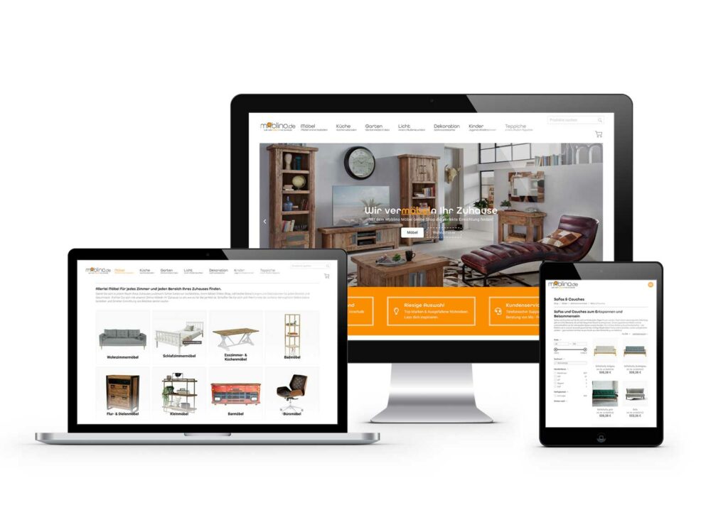Webseite mit großem Onlineshop System