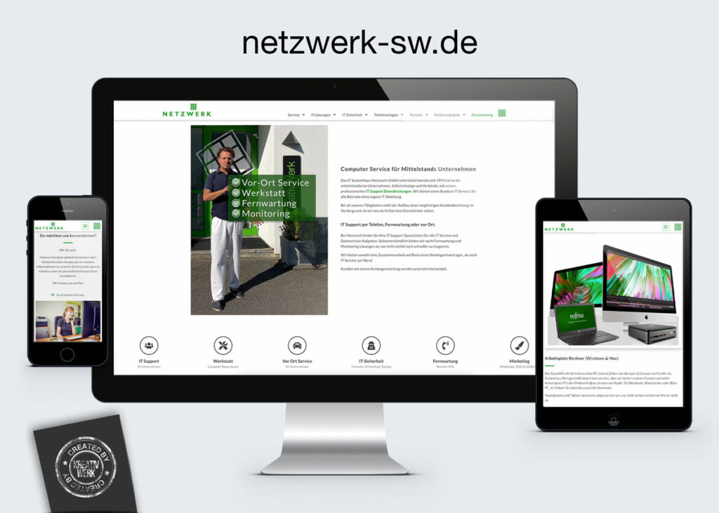 Kreativwerk Webdesign für Netzwerk GmbH