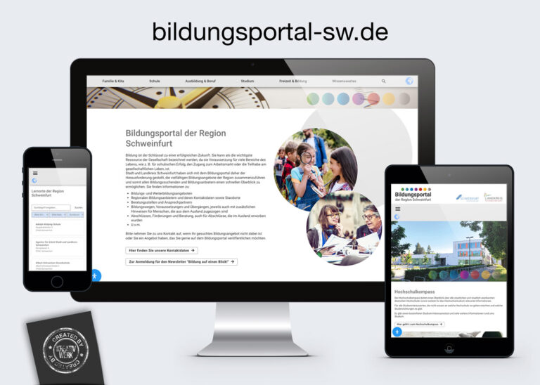 Kreativwerk Webdesign für das Bildungsportal Schweinfurt